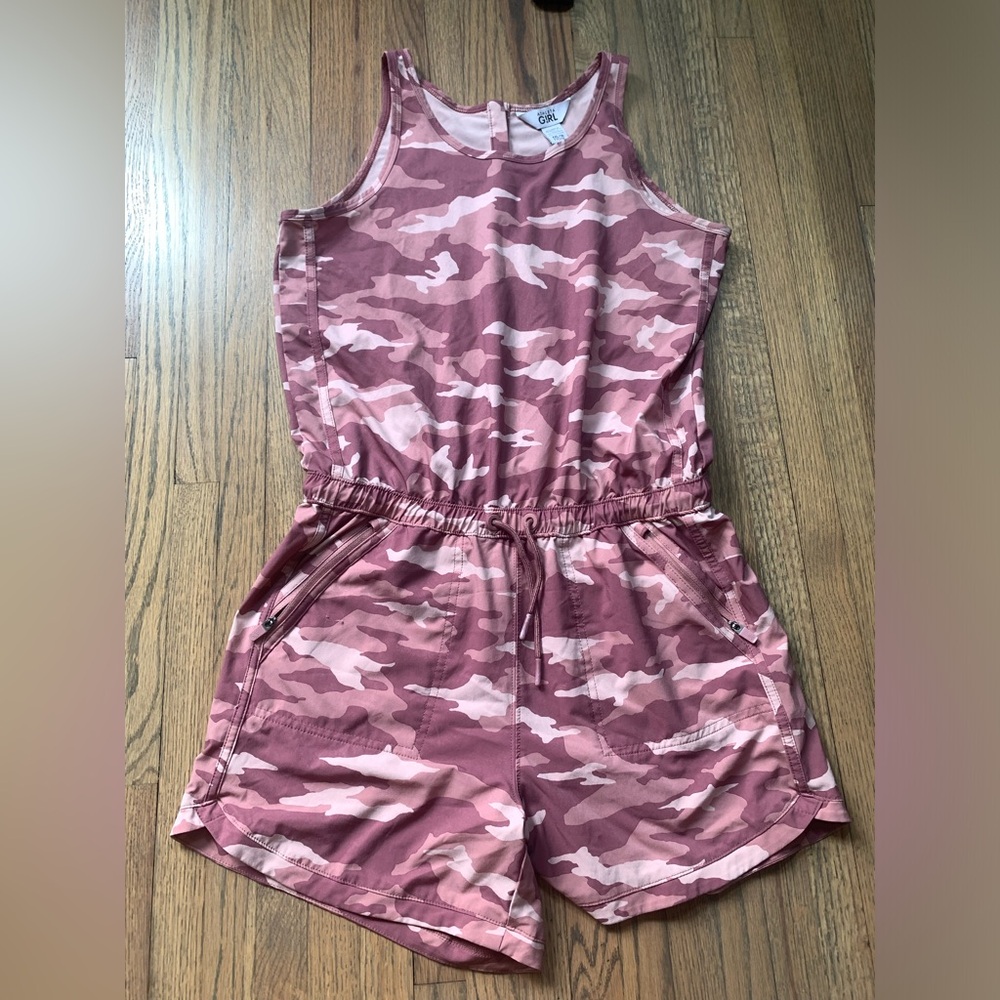 Athleta girl XXL/16 pink camo romper